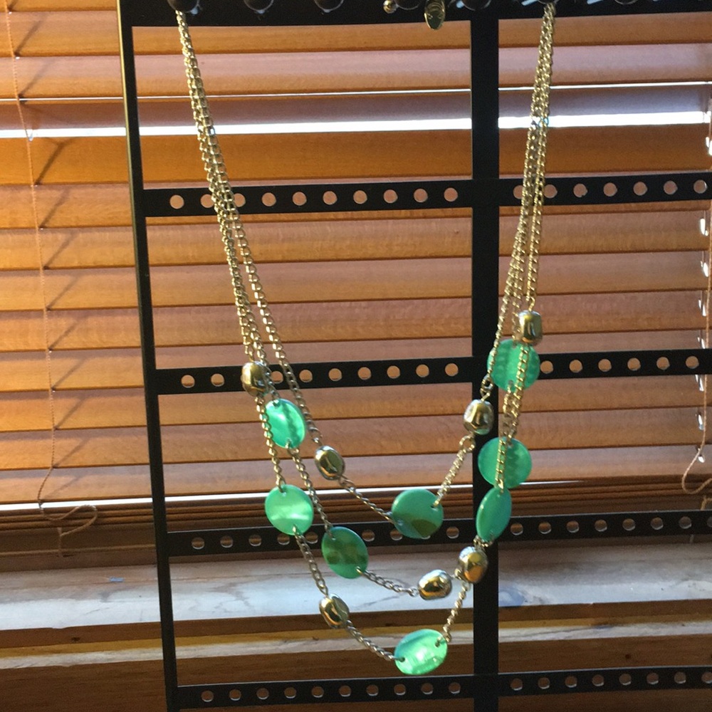 Layered teal necklace